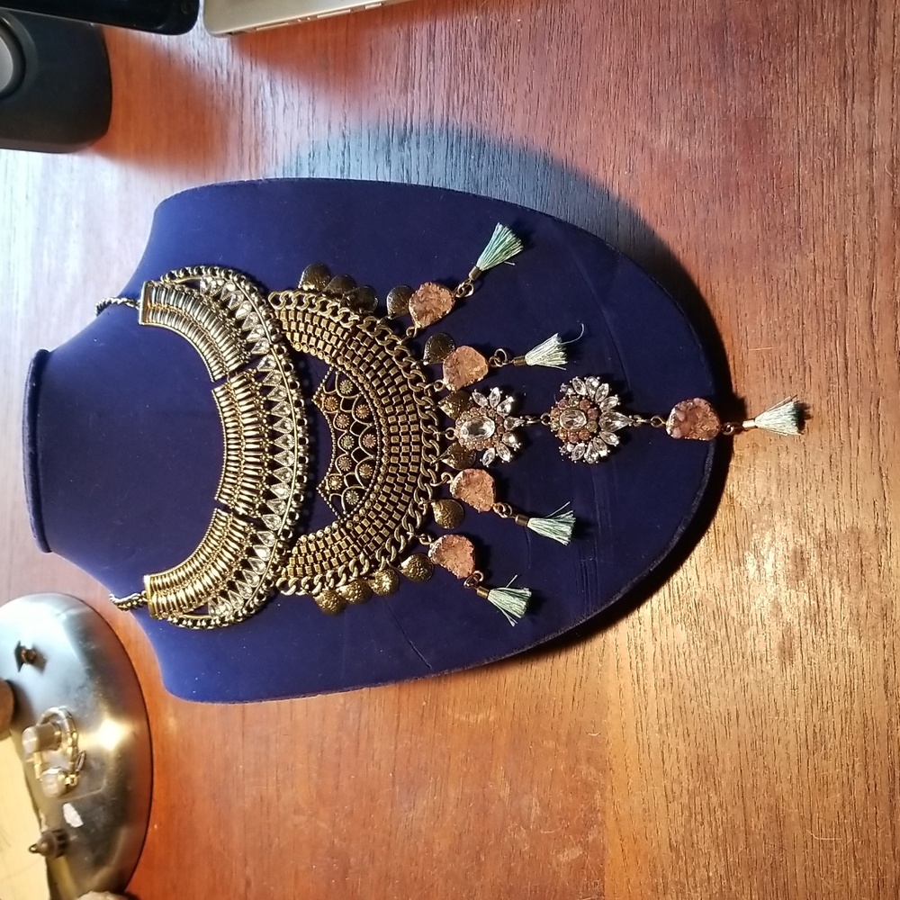 Multilayered "Egyptian style" necklace.